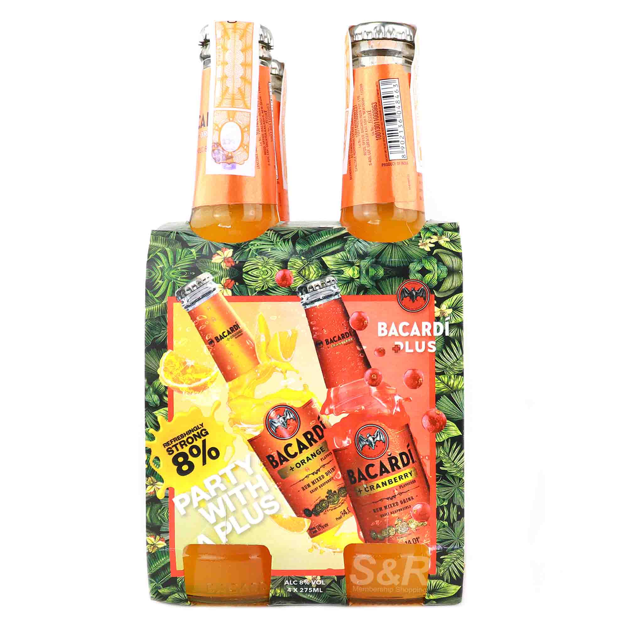 Bacardi Plus Orange Rum Mixed Drink 4 bottles